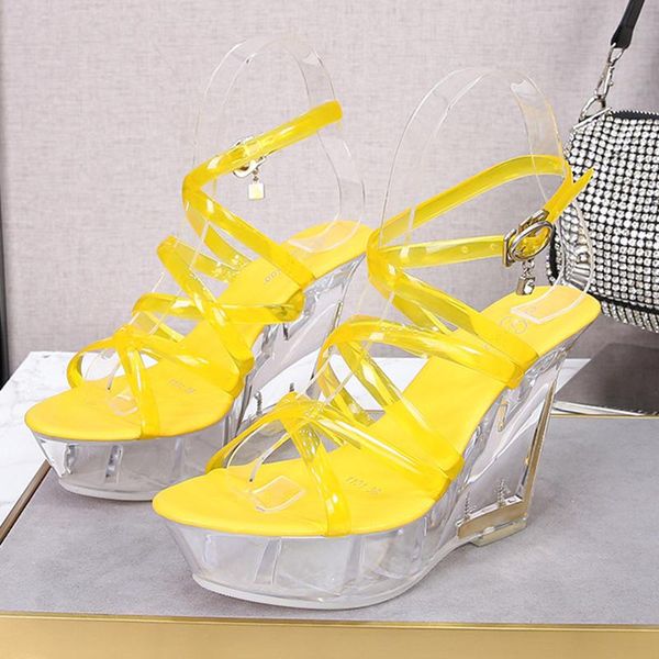 sandals slope heel trend women high catwalk pole dance brand crystal soles nightclub large, Black
sandals slope heel trend women high catwalk pole dance brand crystal soles nightclub large, Black