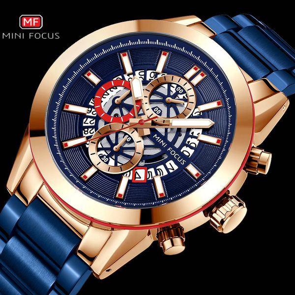 minifocus sports chronograph quartz watch men blue stainless steel strap fashion casual watches waterproof male clock 2020 new, Slivery;brown
minifocus sports chronograph quartz watch men blue stainless steel strap fashion casual watches waterproof male clock 2020 new, Slivery;brown