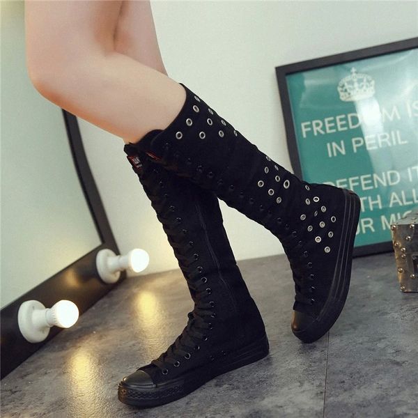 2019 new spring autumn women shoes canvas casual high shoes long boots lace-up zipper comfortable flat boots sneakers #hy8q
2019 new spring autumn women shoes canvas casual high shoes long boots lace-up zipper comfortable flat boots sneakers #hy8q