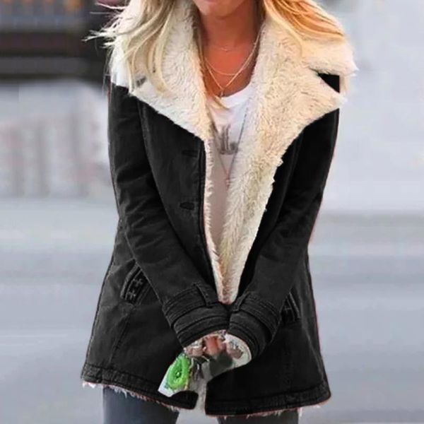 2021 women plus size warm coats composite plush button lapels jacket outwearcoat thick lady winter pockets solid coats keep warm, Tan;black
2021 women plus size warm coats composite plush button lapels jacket outwearcoat thick lady winter pockets solid coats keep warm, Tan;black