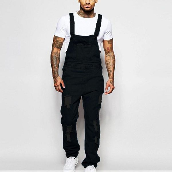 men's jeans men denim jumpsuit brand long fashion suspenders ripped trousers, Blue
men's jeans men denim jumpsuit brand long fashion suspenders ripped trousers, Blue