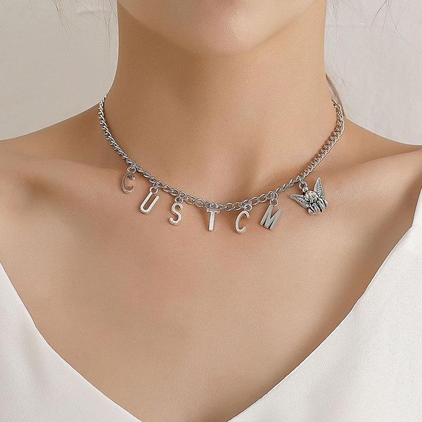 chokers vintage creative angel letters charms choker necklace women temperament geometric clavicle neck chocker jewelry kolye, Golden;silver
chokers vintage creative angel letters charms choker necklace women temperament geometric clavicle neck chocker jewelry kolye, Golden;silver
