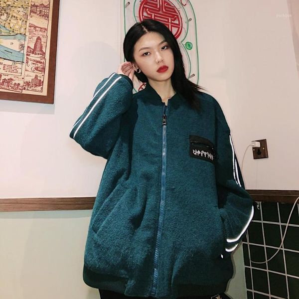 street fashion original self-made reflective strip thick woolen women's winter new loose chic cotton clo jackets coat coats1, Black
street fashion original self-made reflective strip thick woolen women's winter new loose chic cotton clo jackets coat coats1, Black