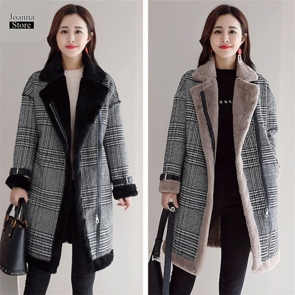 faux fur wool blend coat women mid- long coats turn-down collar outwear plaid jacket casual autumn winter elegant overcoat parka 201103, Black
faux fur wool blend coat women mid- long coats turn-down collar outwear plaid jacket casual autumn winter elegant overcoat parka 201103, Black