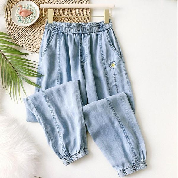 dtstarzg new soft jeans for women 2020 summe korean high waist jeans female casual daisy embroidery harem denim pants women1, Blue 
dtstarzg new soft jeans for women 2020 summe korean high waist jeans female casual daisy embroidery harem denim pants women1, Blue