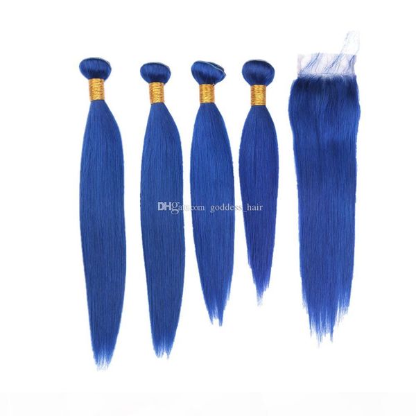 double wefted pure colored blue closure with 4pcs hair extensions blue silky straight hair weaves 4pcs with lace closure 4x4, Black
double wefted pure colored blue closure with 4pcs hair extensions blue silky straight hair weaves 4pcs with lace closure 4x4, Black