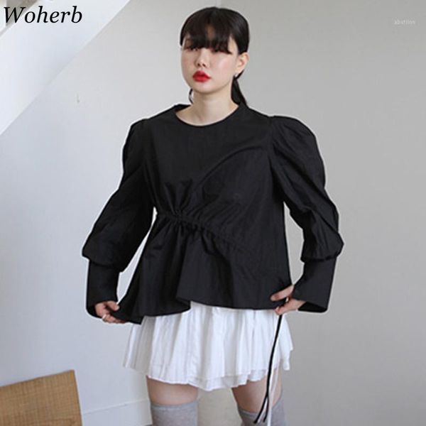women's blouses & shirts woherb elegant long puff sleeve blouse women 2021 pleated lace-up solid office ladies minimalist korean modis, White
women's blouses & shirts woherb elegant long puff sleeve blouse women 2021 pleated lace-up solid office ladies minimalist korean modis, White