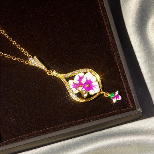 chains fashion exquisite pink flower necklace pendant romantic wedding accessories elegant charm jewelry valentine's day gift, Silver
chains fashion exquisite pink flower necklace pendant romantic wedding accessories elegant charm jewelry valentine's day gift, Silver