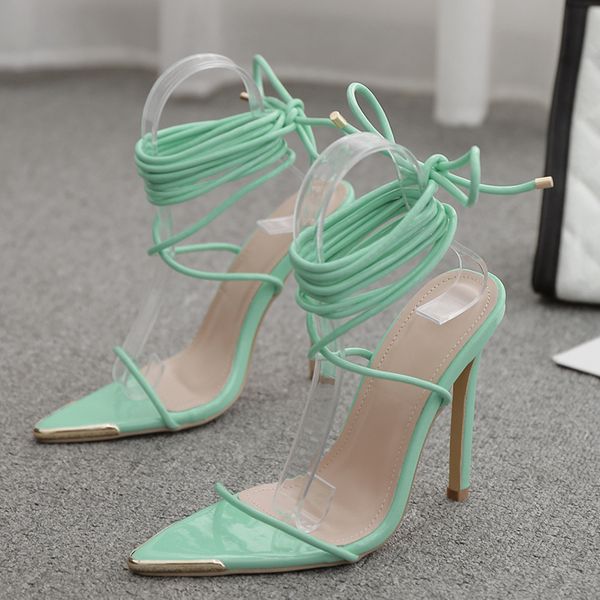 designer 2021-summer female lace up to skinny stripper 11.5cm high sandals pointed finger-red heels green party shoes e7n2, Black
designer 2021-summer female lace up to skinny stripper 11.5cm high sandals pointed finger-red heels green party shoes e7n2, Black