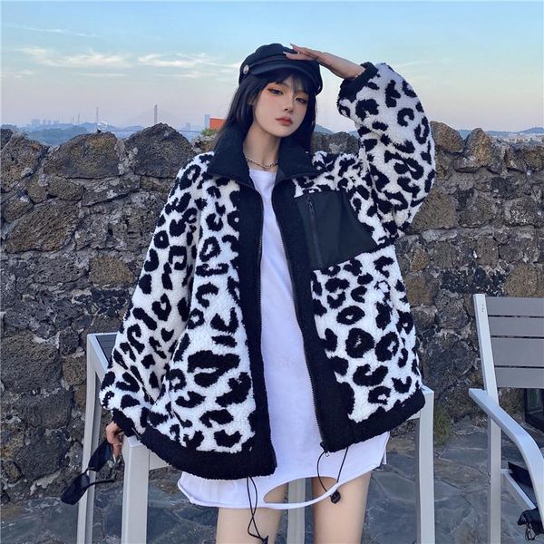 lucyever women winter faux lamb coat 2020 korean casual leopard coats and jackets woman turn down collar patchwork clothes femme, Black
lucyever women winter faux lamb coat 2020 korean casual leopard coats and jackets woman turn down collar patchwork clothes femme, Black