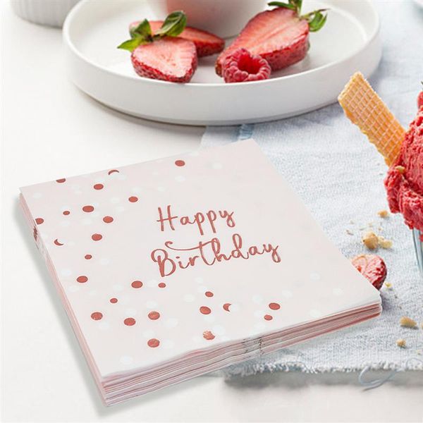 16pcs pink happy birthday napkins gilding dots printed tissue dinner paper towel party supplies
16pcs pink happy birthday napkins gilding dots printed tissue dinner paper towel party supplies