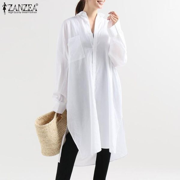 women fashion irregular shirt female casual button up blouse oversized lapel blusa feminina zanzea korean solid long 5xl1, White
women fashion irregular shirt female casual button up blouse oversized lapel blusa feminina zanzea korean solid long 5xl1, White