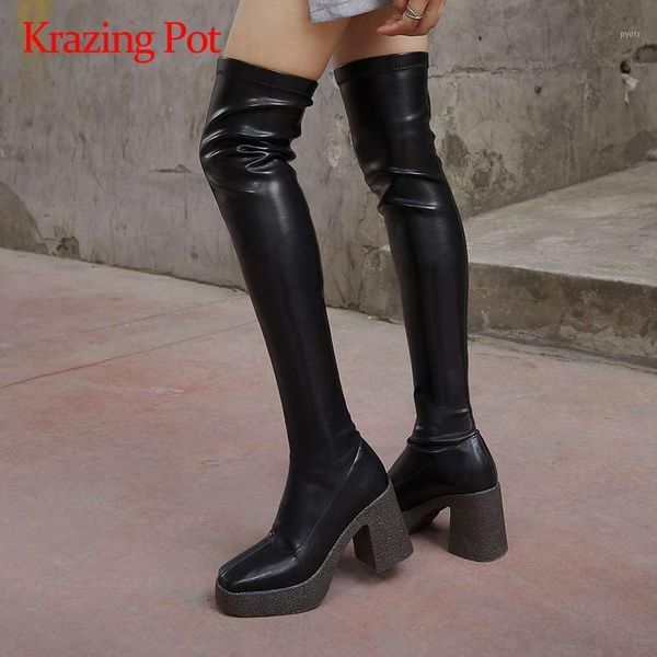 krazing pot korean style square toe platform classic colors vintage winter shoes beauty lady streetwear over-the-knee boots l131, Black
krazing pot korean style square toe platform classic colors vintage winter shoes beauty lady streetwear over-the-knee boots l131, Black