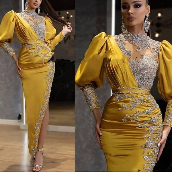 2021 new arabic bling evening formal dresses sparkly crystal beaded high neck long sleeve side split occasion ankle length prom dress, Black;red
2021 new arabic bling evening formal dresses sparkly crystal beaded high neck long sleeve side split occasion ankle length prom dress, Black;red