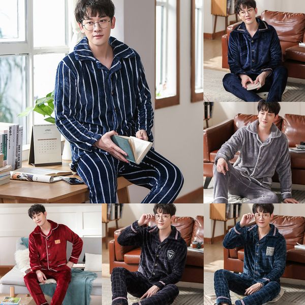 2020 winter thick warm blue flannel pajama sets for men long sleeve coral velvet sleepwear suit loungewear homewear home clothes q1216, Black;white
2020 winter thick warm blue flannel pajama sets for men long sleeve coral velvet sleepwear suit loungewear homewear home clothes q1216, Black;white