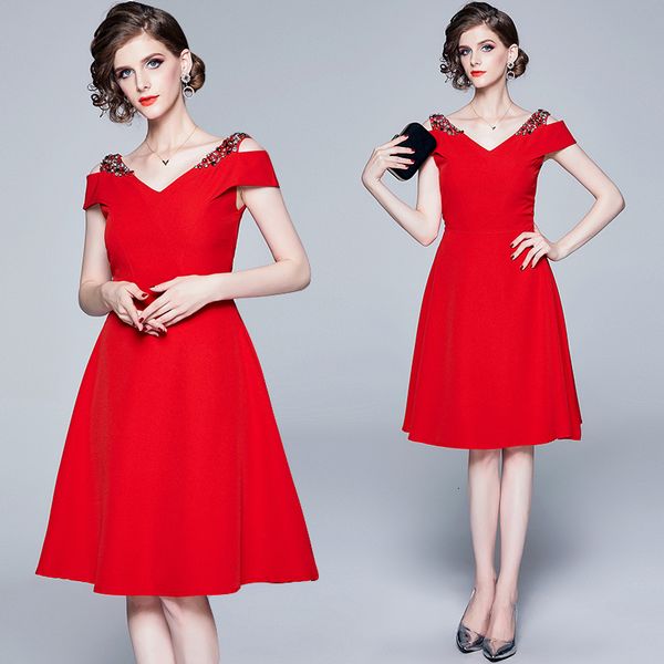 women of woman summer red elegance frizzy v-neck neckline from vintage runway skater line party dressed in ho7i, Black;gray
women of woman summer red elegance frizzy v-neck neckline from vintage runway skater line party dressed in ho7i, Black;gray