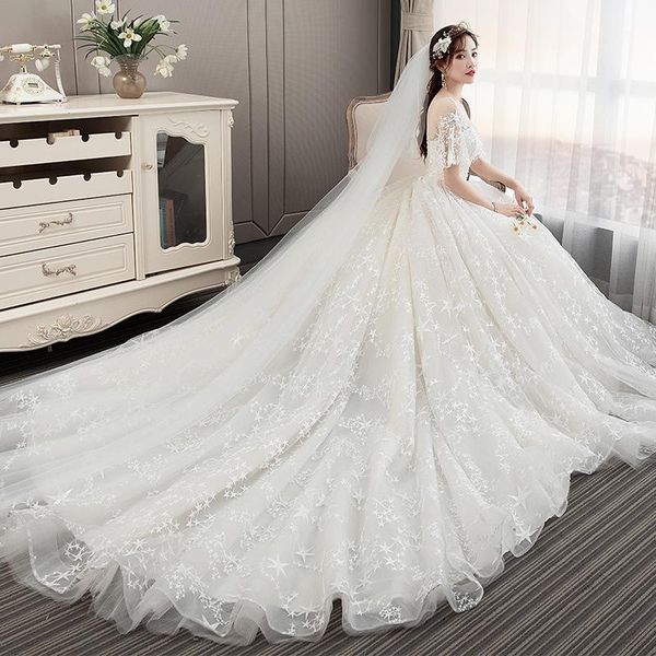 2020 sale dress 2020 new bride trailing princess dream luxury one word shoulder show thin sen series korean super fairy simple1, Black
2020 sale dress 2020 new bride trailing princess dream luxury one word shoulder show thin sen series korean super fairy simple1, Black
