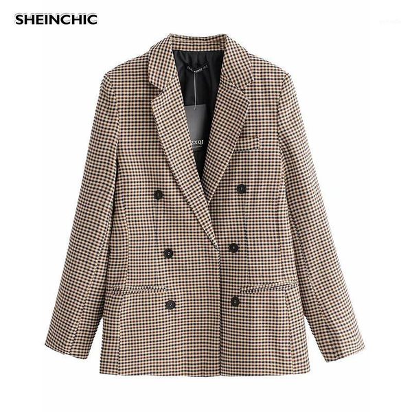 vintage 2020 autumn winter women blazer double single breasted suit collar plaid blazer outerwear casual long sleeve female coat1, White;black
vintage 2020 autumn winter women blazer double single breasted suit collar plaid blazer outerwear casual long sleeve female coat1, White;black