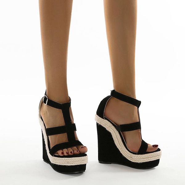 16cm heeled sandals womens shoes 2021 high heels wedges summer gladiator sandals women wedge femmes sandales, Black
16cm heeled sandals womens shoes 2021 high heels wedges summer gladiator sandals women wedge femmes sandales, Black