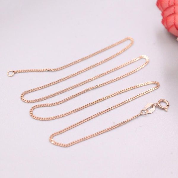 real 18k rose gold chain for women female 1.1mm solid curb thin link chain necklace 40cm length au750, Silver
real 18k rose gold chain for women female 1.1mm solid curb thin link chain necklace 40cm length au750, Silver