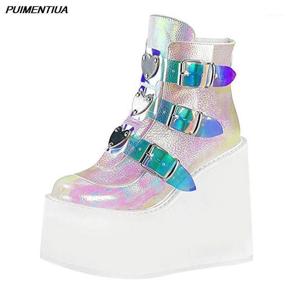 boots puimentiua brand high platform ankle women 2021 fashion pvc strap decorating wedges shoes woman drop1, Black
boots puimentiua brand high platform ankle women 2021 fashion pvc strap decorating wedges shoes woman drop1, Black