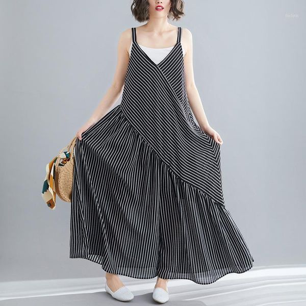 johnature jumpsuits loose striped casual ankle-length pants korea style sling wide leg pants 2020 new summer clothes jumpsuit1, Black;white
johnature jumpsuits loose striped casual ankle-length pants korea style sling wide leg pants 2020 new summer clothes jumpsuit1, Black;white