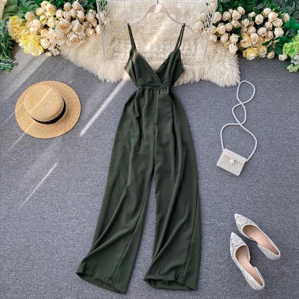 2020 v neck vintage hollow out summer full length jumpsuit women spaghetti strap playsuit backless beach holiday romper, Black;white
2020 v neck vintage hollow out summer full length jumpsuit women spaghetti strap playsuit backless beach holiday romper, Black;white