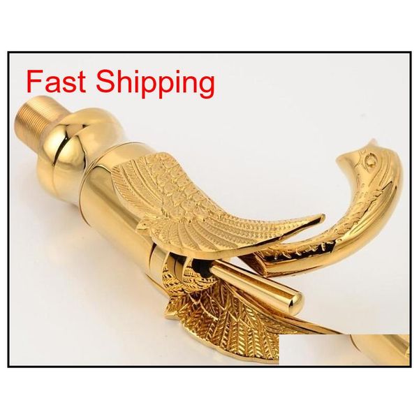 wholesale- gold finish swan shape brass basin sink faucet bathroom single hole center qylwnm sports2010
wholesale- gold finish swan shape brass basin sink faucet bathroom single hole center qylwnm sports2010