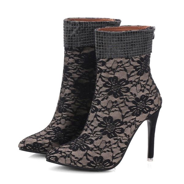 boots women's short with thick scrub ladies fashion lace stiletto heels cotton shoes british style classical european booties, Black
boots women's short with thick scrub ladies fashion lace stiletto heels cotton shoes british style classical european booties, Black