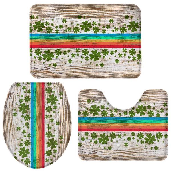 bath accessory set four-leaf clover rainbow wood grain bathroom toilet cover mat pedestal rug non-slip accessories home doormat
bath accessory set four-leaf clover rainbow wood grain bathroom toilet cover mat pedestal rug non-slip accessories home doormat