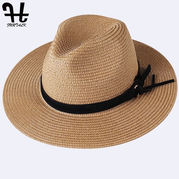 furtalk summer straw for women beach hat men jazz panama hats fedora wide brim sun protection cap with leather belt y200602, Blue;gray
furtalk summer straw for women beach hat men jazz panama hats fedora wide brim sun protection cap with leather belt y200602, Blue;gray