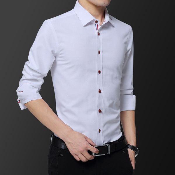 autumn new long sleeve white men's business professional korean fashion black shirt inch, White;black
autumn new long sleeve white men's business professional korean fashion black shirt inch, White;black
