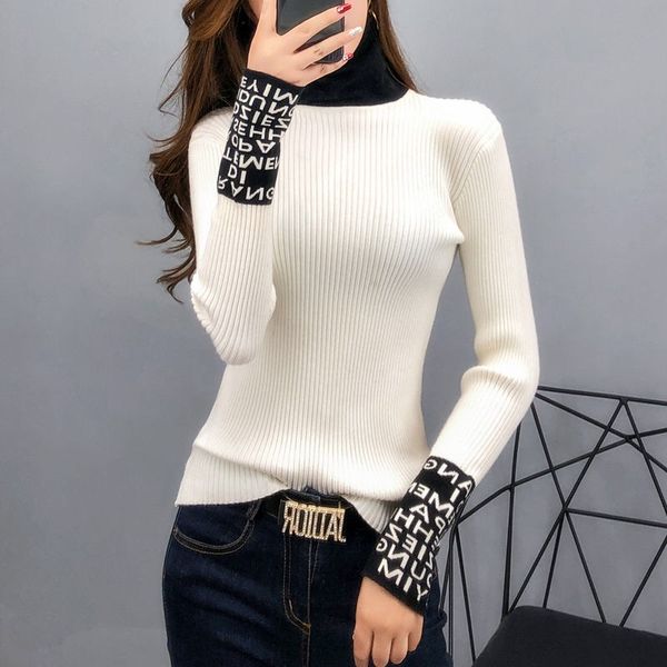women designers clothes 2020 tight basic sweater women thin long sleeved women sweaters and pullovers turtleneck slim sweaters, White;black
women designers clothes 2020 tight basic sweater women thin long sleeved women sweaters and pullovers turtleneck slim sweaters, White;black