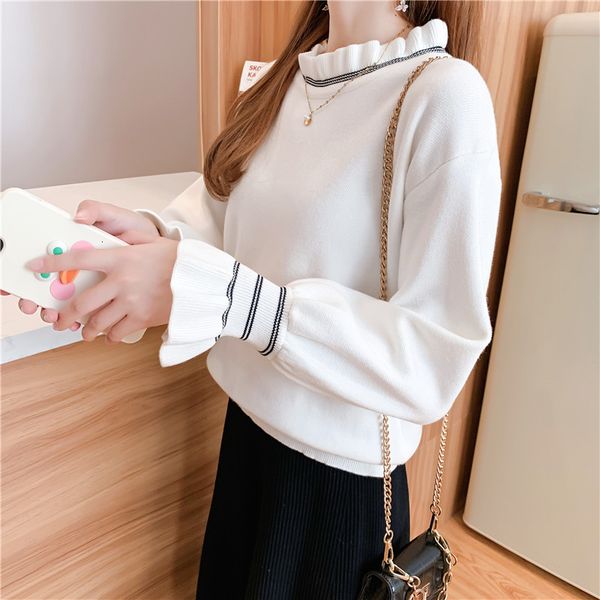 2021 new autumn/winter new female cashmere turtleneck high casual sleeve lotus sweater h00167 f2p0, White;black
2021 new autumn/winter new female cashmere turtleneck high casual sleeve lotus sweater h00167 f2p0, White;black