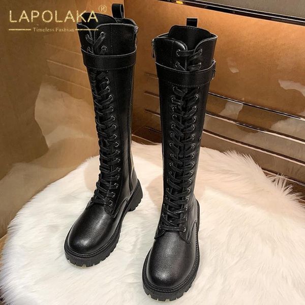 boots lapolaka 2021 fashion motorcycle woman shoes short plush square heels lace-up solid cross-tied winter knee-high boot, Black
boots lapolaka 2021 fashion motorcycle woman shoes short plush square heels lace-up solid cross-tied winter knee-high boot, Black