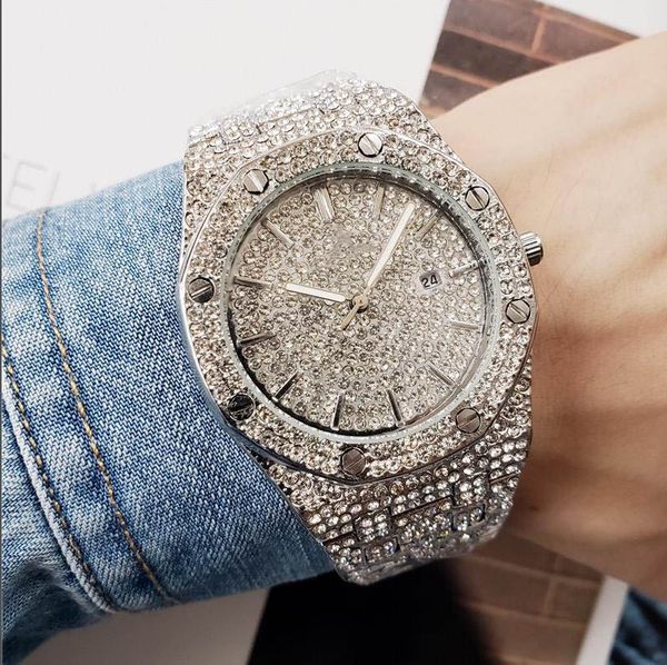 2020 gold mens watch full diamond wacth watches stainless steel men quartz movement quality watch for gift, Slivery;brown
2020 gold mens watch full diamond wacth watches stainless steel men quartz movement quality watch for gift, Slivery;brown
