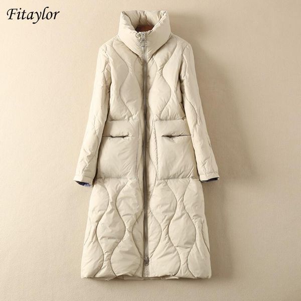 fitaylor winter white duck down long jacket women light stand collar coat new female thickening loose parkas snow warm outerwear, Black
fitaylor winter white duck down long jacket women light stand collar coat new female thickening loose parkas snow warm outerwear, Black