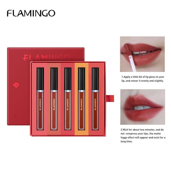 flamingo brand matte lip gloss moisturizing liquid lipstick 5 colors gift cosmetics long lasting makeup lm31003
flamingo brand matte lip gloss moisturizing liquid lipstick 5 colors gift cosmetics long lasting makeup lm31003