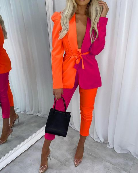 women's two piece pants autumn women 2 pieces plain patchwork buttoned front blazer sets 2022 femme puff sleeve tied suit office lady o, White
women's two piece pants autumn women 2 pieces plain patchwork buttoned front blazer sets 2022 femme puff sleeve tied suit office lady o, White