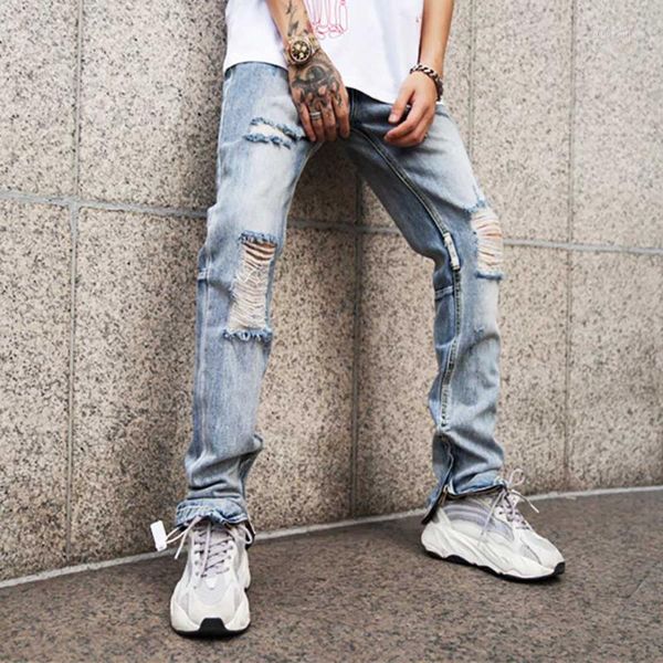 men's jeans trend ripped men casual denim pants distressed skinny leg opening zipper trousers clothes1, Blue
men's jeans trend ripped men casual denim pants distressed skinny leg opening zipper trousers clothes1, Blue