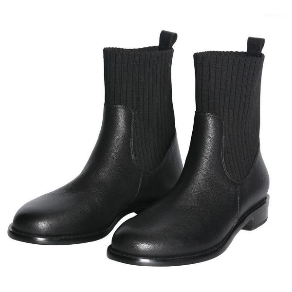 stylesowner 2020 new platform thick bottom woman boots genuine leather flat woman boots low heels slip-on ankle sock warm1, Black
stylesowner 2020 new platform thick bottom woman boots genuine leather flat woman boots low heels slip-on ankle sock warm1, Black