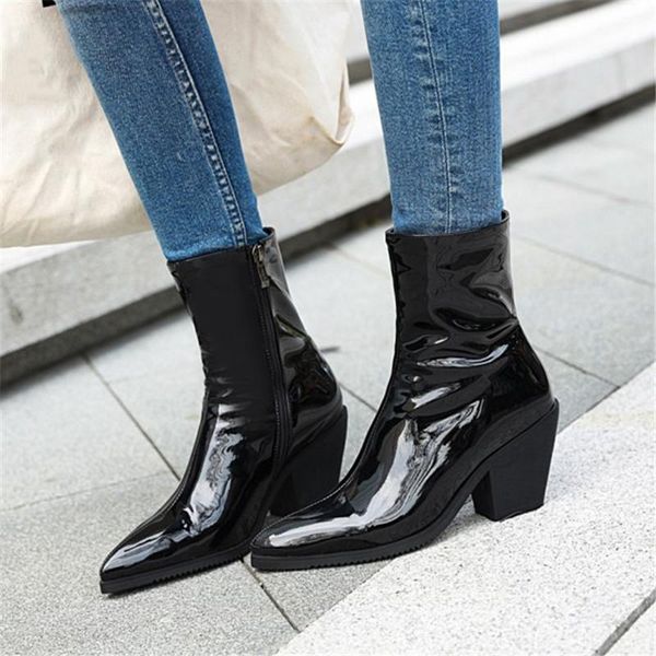 pxelena punk gothic western cowoby boots women winter shoes patent leather block chunky high heels ladies shoes black plus size
pxelena punk gothic western cowoby boots women winter shoes patent leather block chunky high heels ladies shoes black plus size
