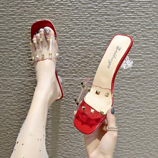 slippers clear transparent crystal ladies shoes 2021 summer female slides rivet spike high heels women woman mules1, Black
slippers clear transparent crystal ladies shoes 2021 summer female slides rivet spike high heels women woman mules1, Black