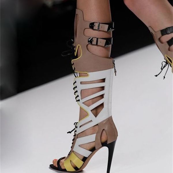 leather summer multi women high heeled shoes lace up gladiator boots fixed strip sculpting geometric clue 4n8s, Black
leather summer multi women high heeled shoes lace up gladiator boots fixed strip sculpting geometric clue 4n8s, Black