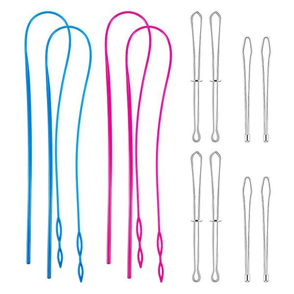 12 pcs flexible drawstring threader easy threader drawstring replacement tools plastic metal metal tweezers, Black
12 pcs flexible drawstring threader easy threader drawstring replacement tools plastic metal metal tweezers, Black