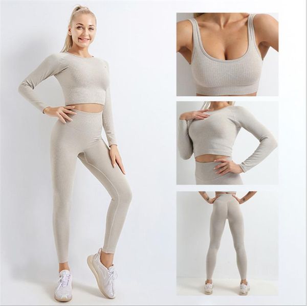 yoga outfits 3pcs seamless set gym fitness clothing women sportswear female workout leggings sport clothes training tights ds42, White;red