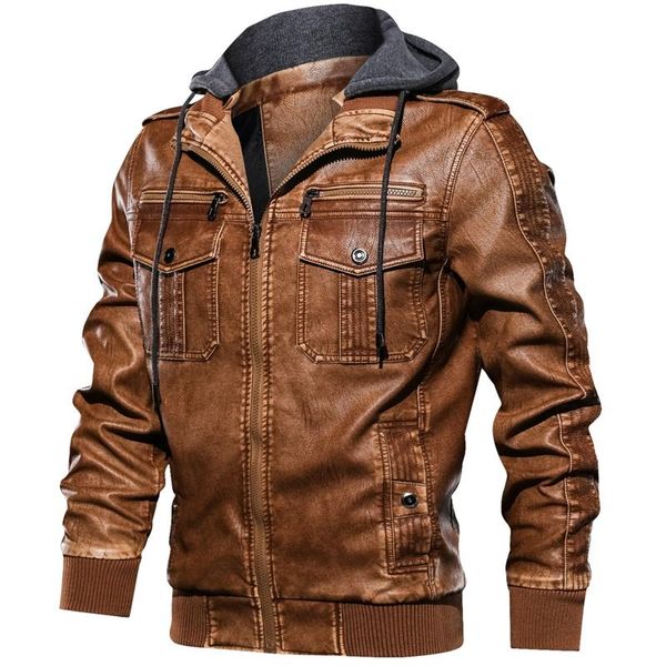 новая мода с капюшоном кожаная куртка мужчины повседневные карманы biker мотоцикл pu искусственные кожаные пальто молнии бомбардировщики jaq, Black
новая мода с капюшоном кожаная куртка мужчины повседневные карманы biker мотоцикл pu искусственные кожаные пальто молнии бомбардировщики jaq, Black