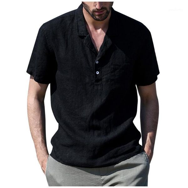 men's casual shirts mens summer shirt vintage pure color linen short sleeve male breathable mens' dress camisa masculina blouse1, White;black 
men's casual shirts mens summer shirt vintage pure color linen short sleeve male breathable mens' dress camisa masculina blouse1, White;black