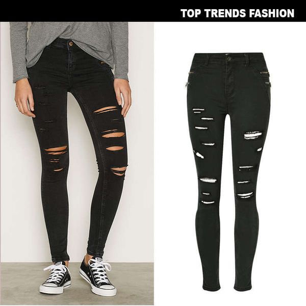 charcoal medium waist slim zipper worn holes denim cropped pants large women's wear, Blue
charcoal medium waist slim zipper worn holes denim cropped pants large women's wear, Blue