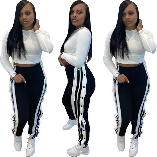 tk007 aumutn winter fashion pants women long length loose button striped flat ealstic waist trousers women pants club outfits, Black;white
tk007 aumutn winter fashion pants women long length loose button striped flat ealstic waist trousers women pants club outfits, Black;white